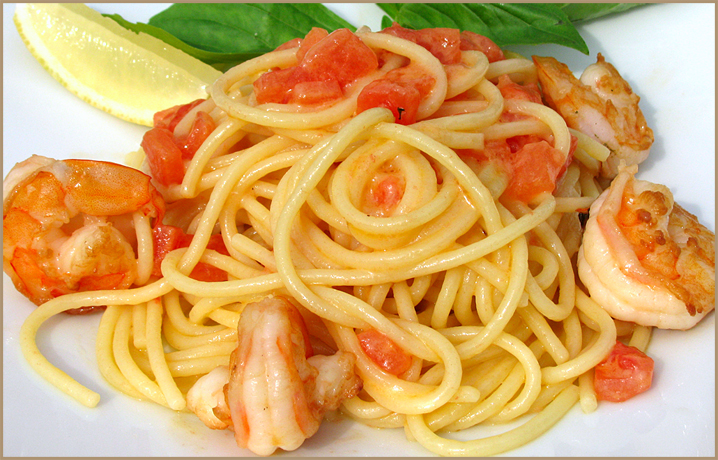 Спагетти с креветками Спагетти с креветками